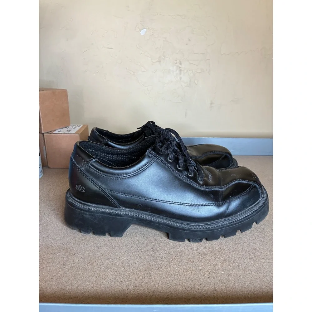 Skechers Jammers Black Leather Chunky Lug Sole Platform Oxfords SN 4411 Mens 9.5